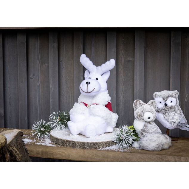 Renne à poser floqué blanc