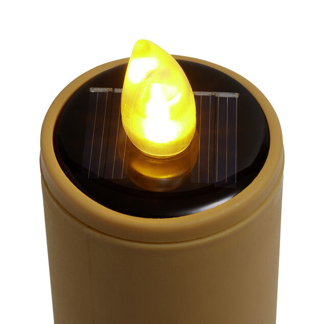 Borne solaire &agrave; planter en plastique forme bougie &Oslash;4xH98cm (2 mod&egrave;les)