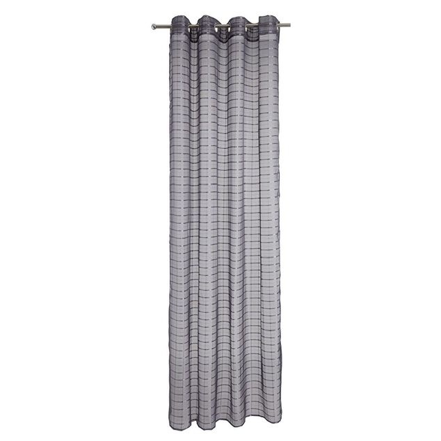 Voilage &agrave; motif rayures effet perle 140x240 cm