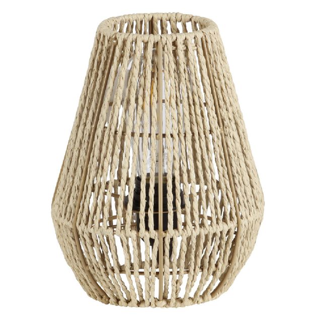 Lampe de chevet avec abat jour en cordage imitation jute naturel