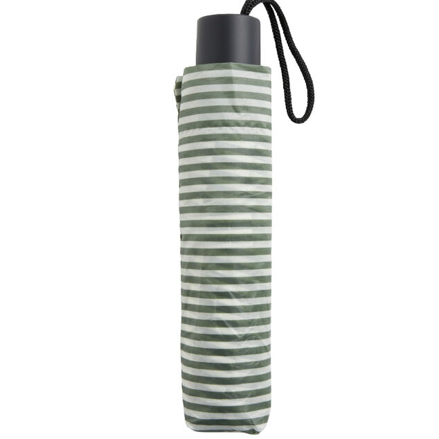 Parapluie pliable manuel rayure vert L24cm