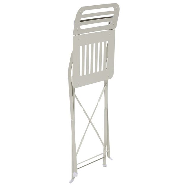 Chaise de jardin Rio pliante m&eacute;tal taupe 41x45xH82cm