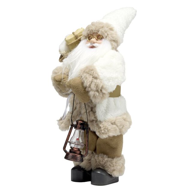 P&egrave;re No&euml;l avec hotte d&eacute;corative beige H45cm
