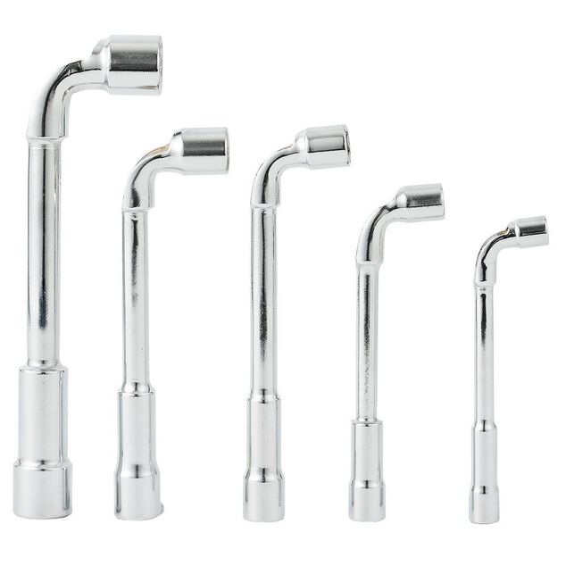 Lot de 5 cl&eacute;s &agrave; pipe &Oslash;8/10/12/13/17mm m&eacute;tal gris