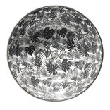 Saladier bas en porcelaine décor intérieur feuille jungle Ø22,5xH8,8cm