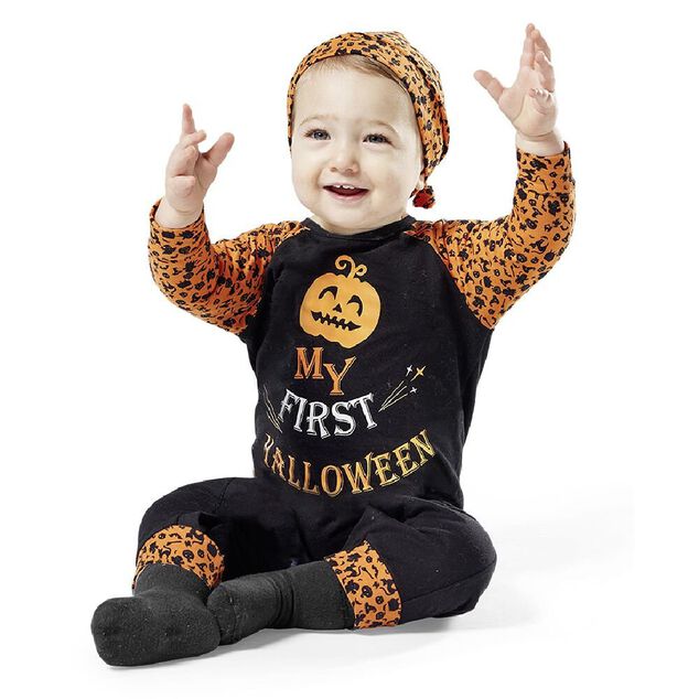 D&eacute;guisement b&eacute;b&eacute; Mon Premier Halloween bonnet et body 6/12 mois