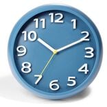 Horloge ronde plastique bleu Ø25cm