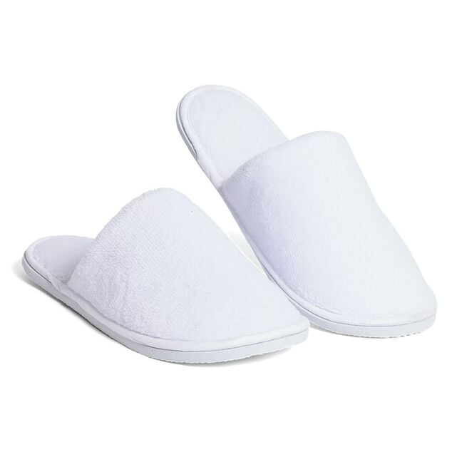 Paire de chaussons unisexes polyester blanc - Taille L/XL
