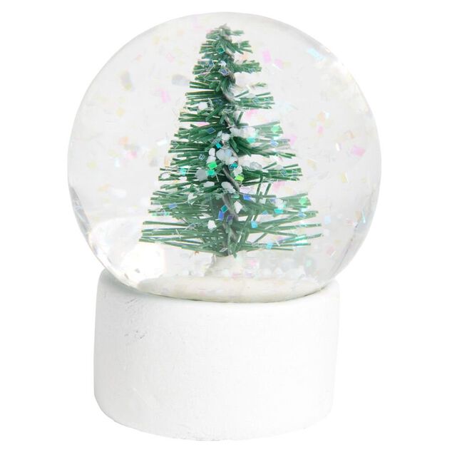 Boule de neige d&eacute;cor sapin de No&euml;l