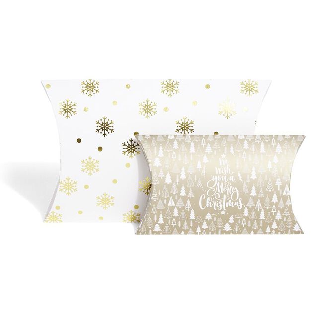 Bo&icirc;te cadeau berlingot No&euml;l motif flocon x2