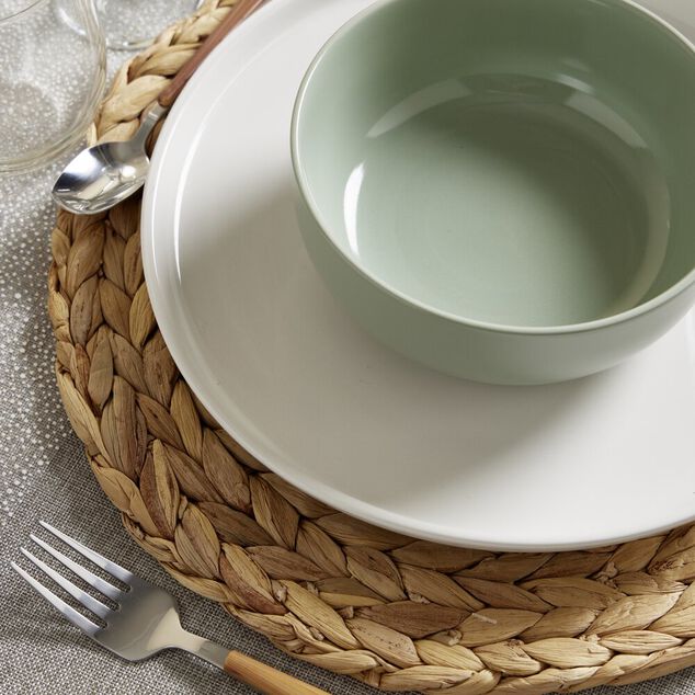 Assiette plate Oslo en gr&egrave;s blanc &Oslash;27cm