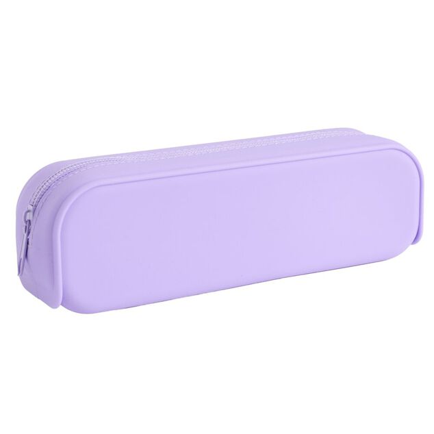 Trousse silicone couleur unie 20x5xH6cm (2 mod&egrave;les bleu ou violet)