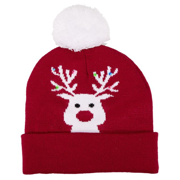 Bonnet de No&euml;l Adulte en tricot lumineux
