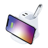 Pot &agrave; crayons avec chargeur sans fil et 2 ports USB