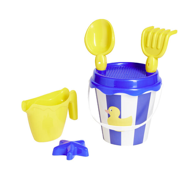 Seau de plage garni canard marin 6 pi&egrave;ces