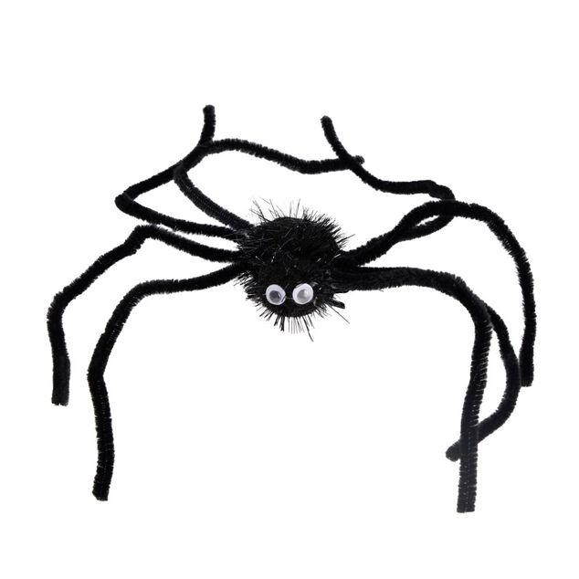 Barrette cheveux adulte Halloween araignée géante noire L12cm