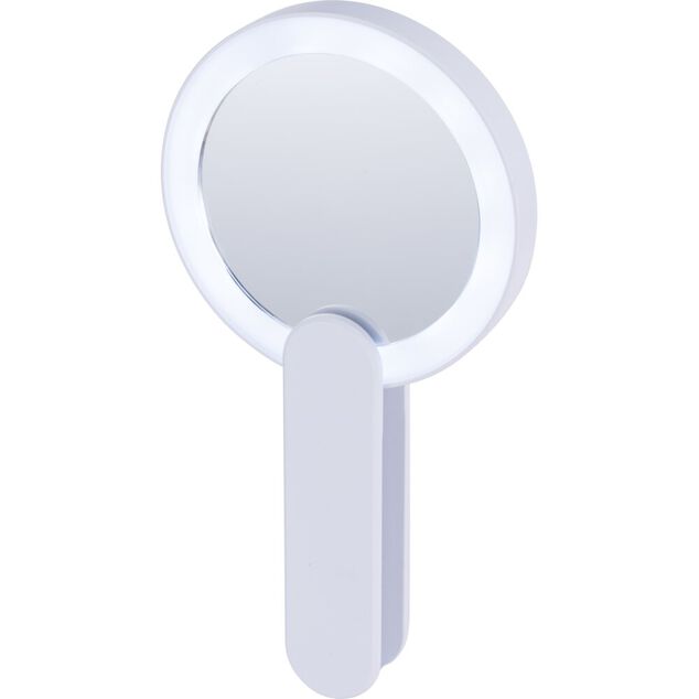 Miroir de poche LED blanc Ø9cm