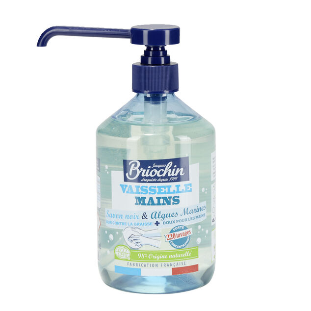 Liquide vaisselle et mains savon noir algues marines 220 lavages 500ml