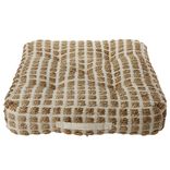 Coussin de sol &agrave; carreaux 50x50cm beige