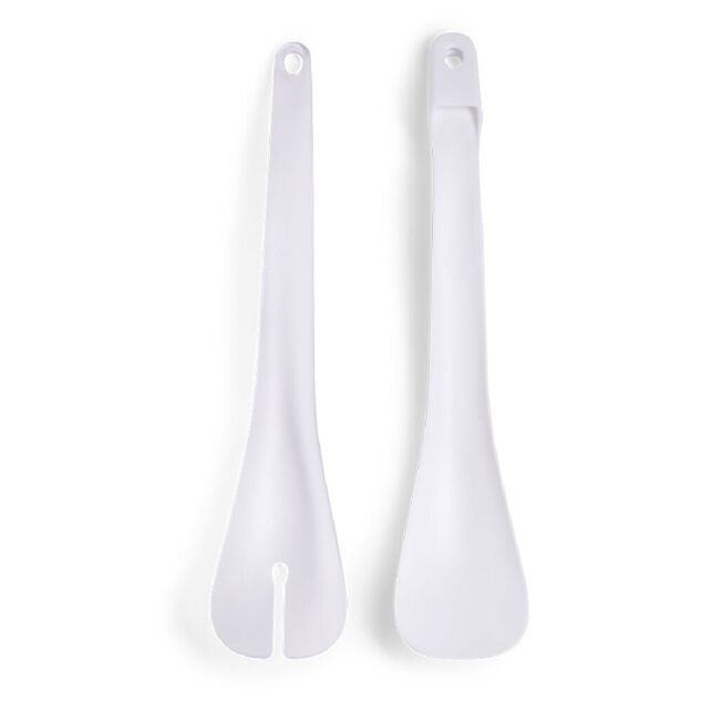 Lot de 2 couverts à salade plastique blanc L.31cm