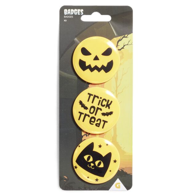 Lot de 3 badges Halloween