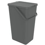 Poubelle de tri 32L plastique gris 34x28xH53cm