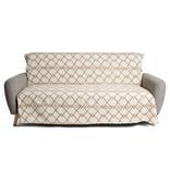 Jeté de canapé 170x250cm 100% coton motif berbère blanc et bleu