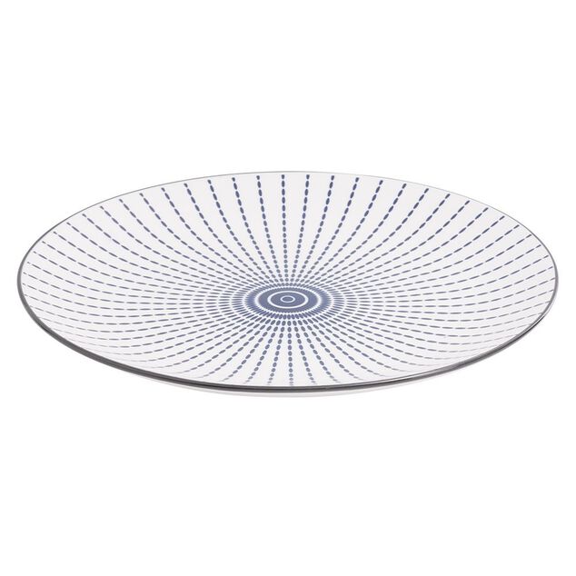 Assiette plate style japonais porcelaine bleu blanc &Oslash;26cm (2 mod&egrave;les)