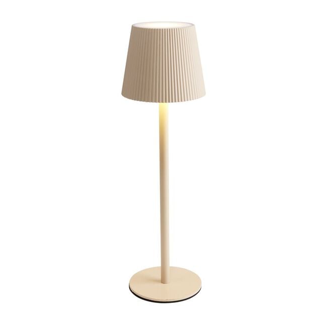 Lampe de table Talli LED tactile 120lm variable USB m&eacute;tal et plastique blanche &Oslash;10,5xH36cm