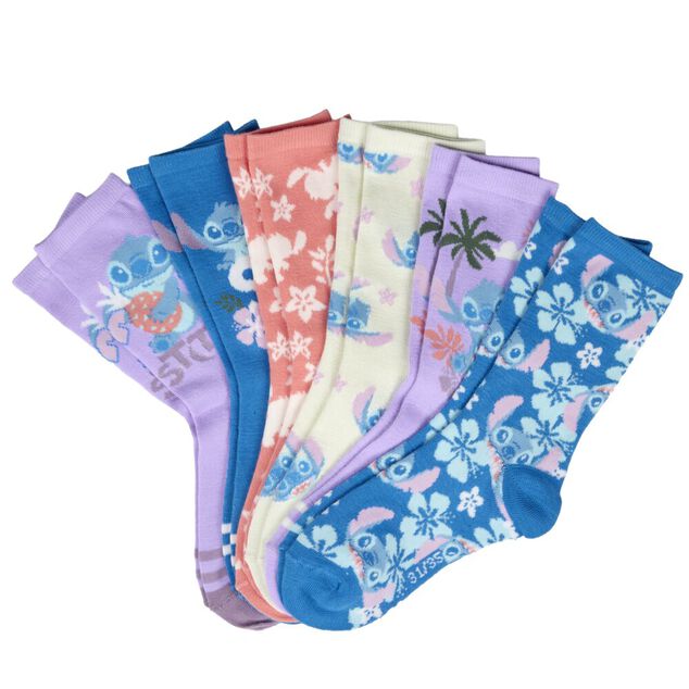 Chaussettes enfant x6 tige haute 23/35 (4 mod&egrave;les)