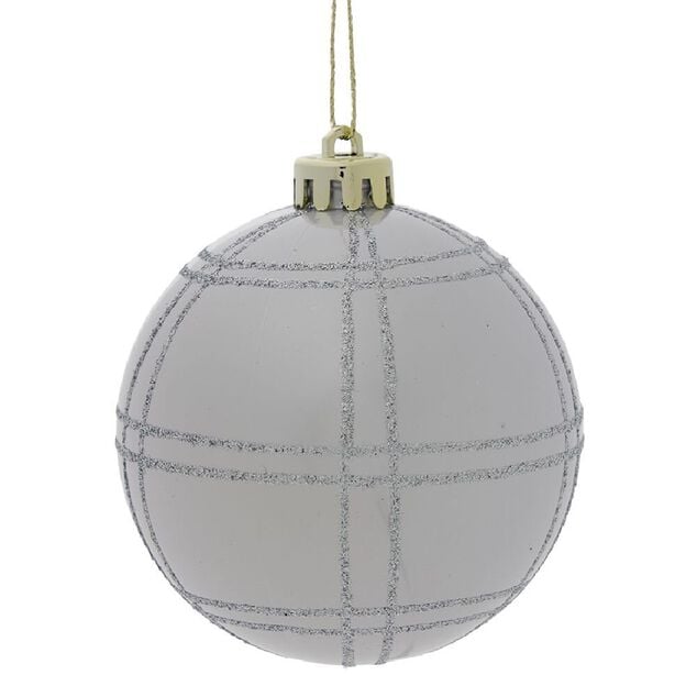 Boule Noël quadrillage Ø8cm (3 modèles)