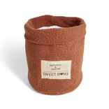 Pani&egrave;re laine boucl&eacute;e marron 30xH26cm