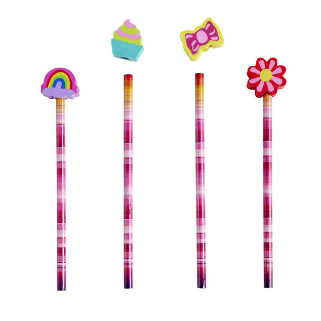 Crayon &agrave; papier avec gomme int&eacute;gr&eacute;e forme fantaisie L23,5cm x6