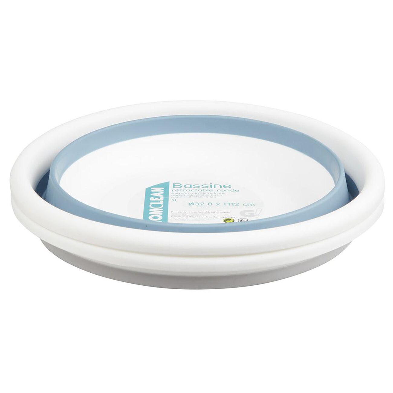 Homéa Bassine Rétractable 9L Plastique & Silicone – Gain De Place Idéal Cuisine Et Ménage – Ø37 X H13 Cm Blanc/Anthracite