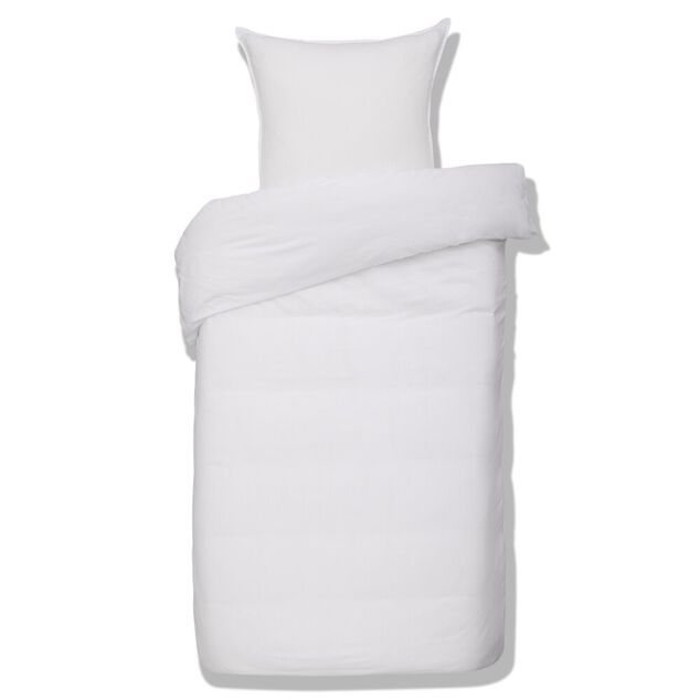Parure de lit 1 personne 140x200cm gaze de coton blanc uni