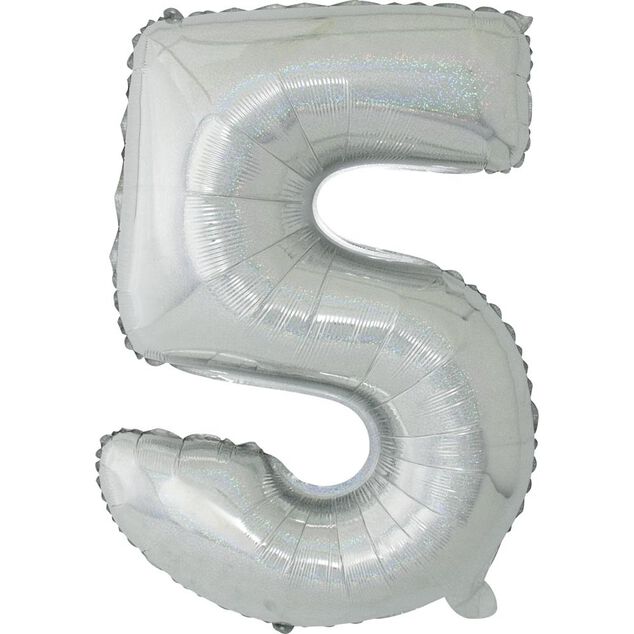 Ballon chiffre 5 en aluminium