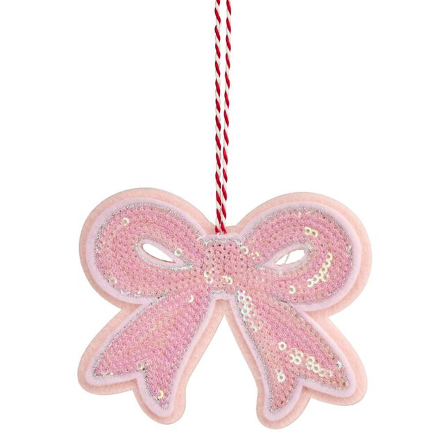 Noeud de No&euml;l &agrave; sequins &agrave; suspendre H9cm (3 mod&egrave;les)