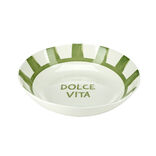 Assiette creuse porcelaine "Dolce Vita" blanche et verte Ø20cm