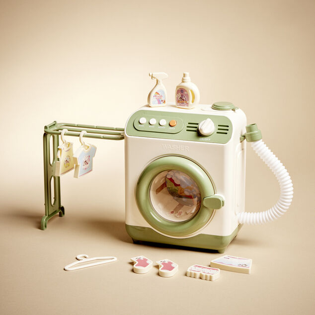 Jouet int&eacute;ractif machine &agrave; laver enfant 15x11xH19cm