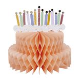 Décoration gâteau anniversaire papier de soie nid d'abeille 27x30cm