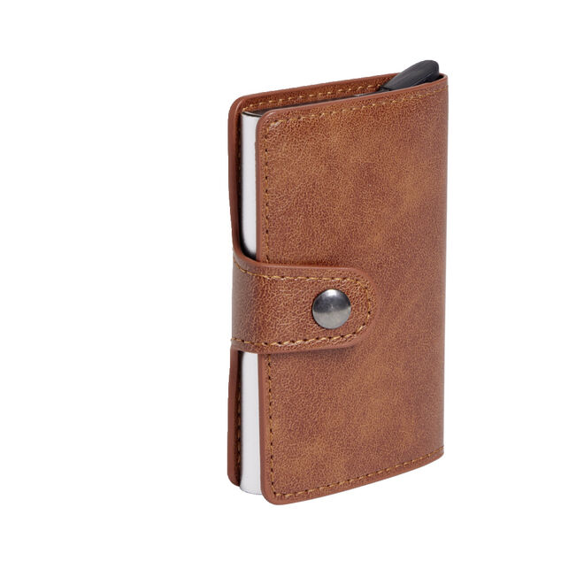 Portefeuille noir polyur&eacute;thane avec boitier RFID