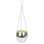 Porte plante &agrave; suspendre forme boule disco &Oslash;15xH30cm