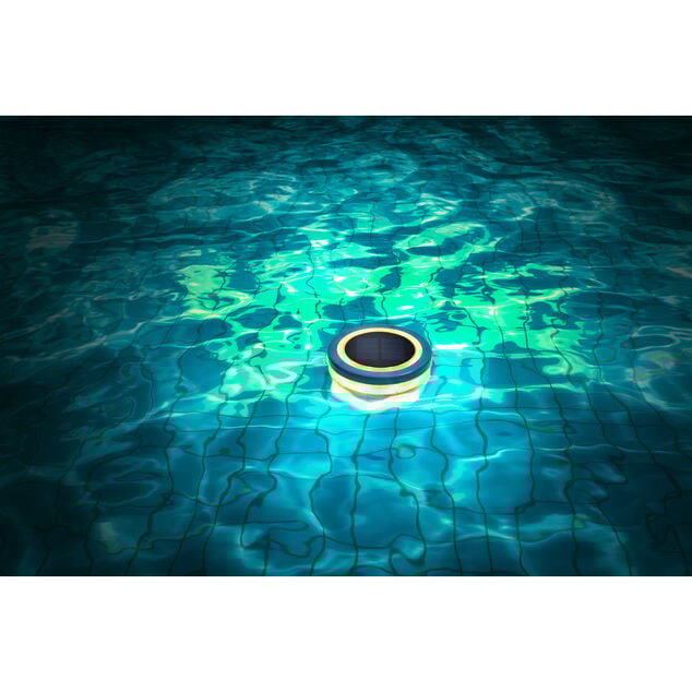 Lumi&egrave;re flottante solaire pour piscine &Oslash;11,5xH2,5cm