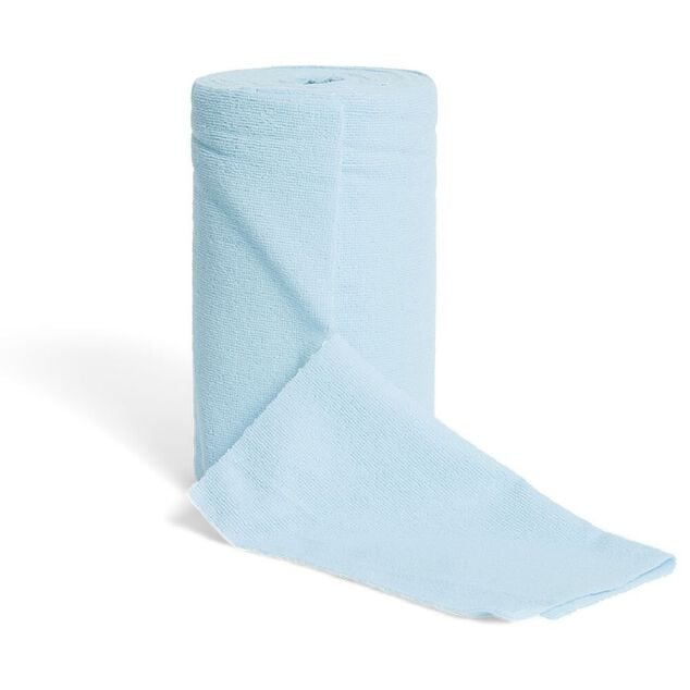 Rouleau de 50 chiffons en microfibre bleu