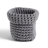 Panière carrée boucle effet tressé gris 10x10xH13cm