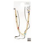 Chaîne de cheville dorée perles oeil avec étoiles en pendentifs