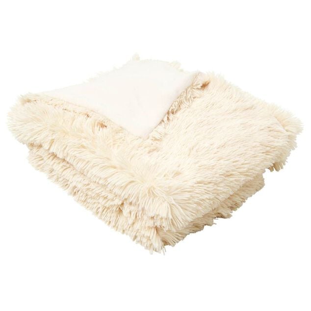 Plaid shaggy doublure polaire 152 x 127 cm