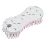 Brosse de nettoyage d&eacute;cor&eacute;e 16x7x3,5cm rose