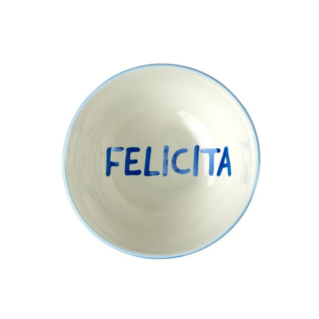 Coupelle porcelaine "Felicita" blanche et bleue &Oslash;11,5cm