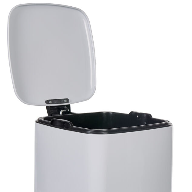 Poubelle p&eacute;dale blanche 30L